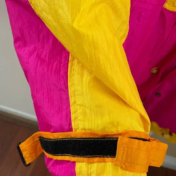 Slalom 80’s Vintage pink and yellow ski puff jacket - Picture 4 of 6